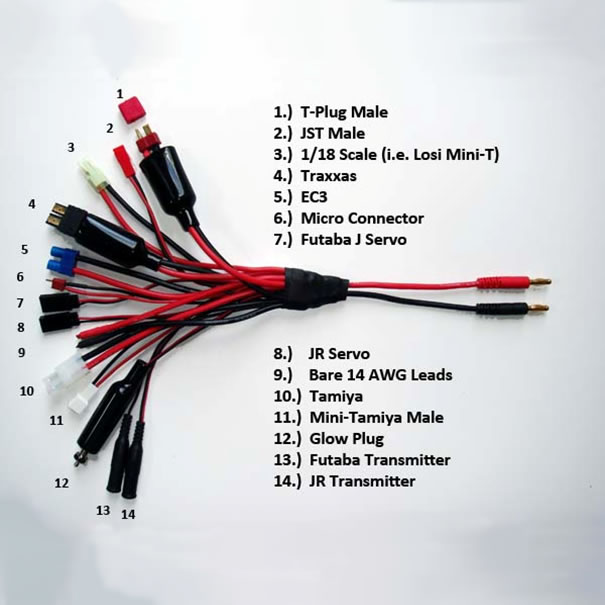 Multi charging 14 lead  with Silicone Wire